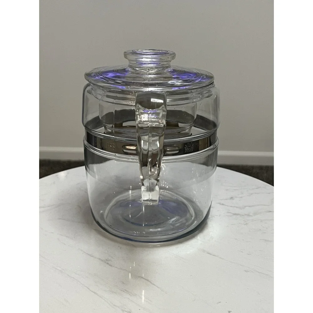 Vintage Pyrex Glass Percolator  Flameware 9‎ Cup  Coffee Pot Maker MCM Kitchen